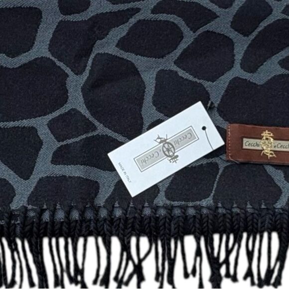 Cecchi 100% Wool Shawl Animal Print Pashmina Wrap Oversized Scarf - Picture 3 of 5